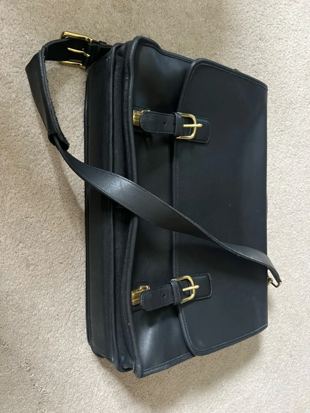 Coach Black Leather Briefcase with Gold-Tone Hardware, in great condition! - Picture 3 of 6
